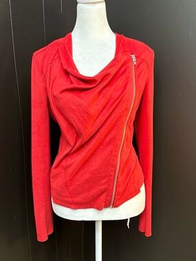 Blank NYC Red Moto Zip Jacket Top | XS
